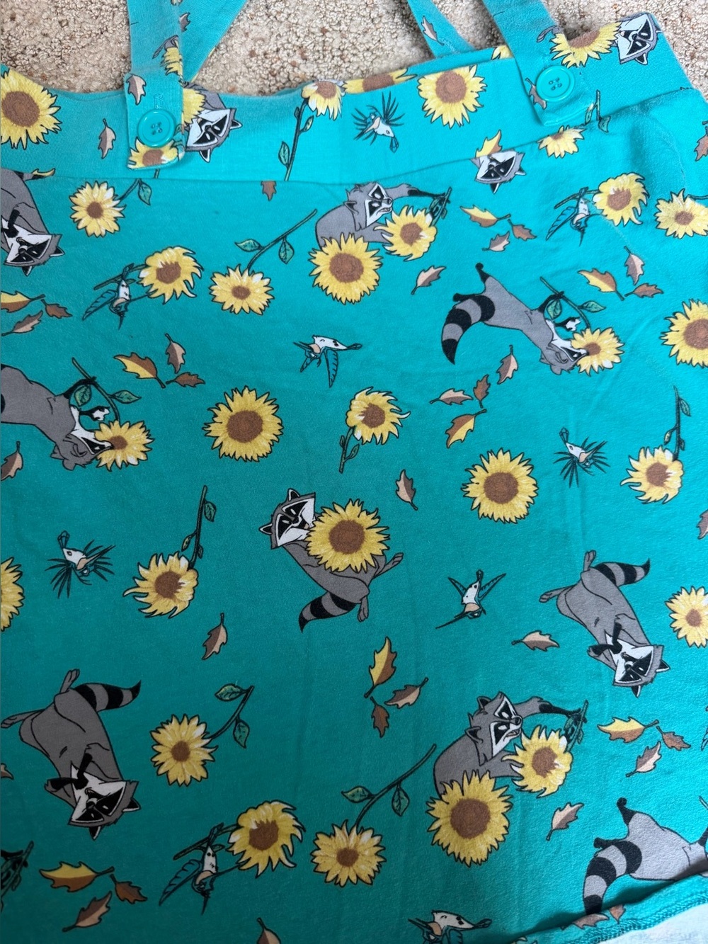 Disney Princess Pocahontas Meeko Flit  Turquoise Suspender Skirt Size 1X - Picture 10 of 11